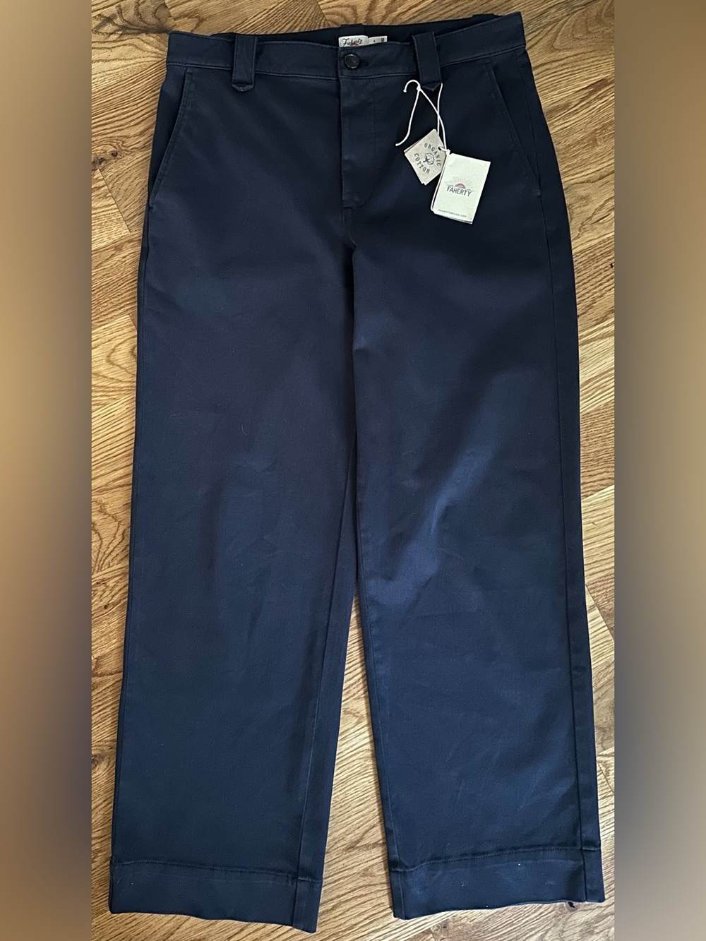 NWT Faherty Coastline Stretch Chino Pants Navy Size 8 $178